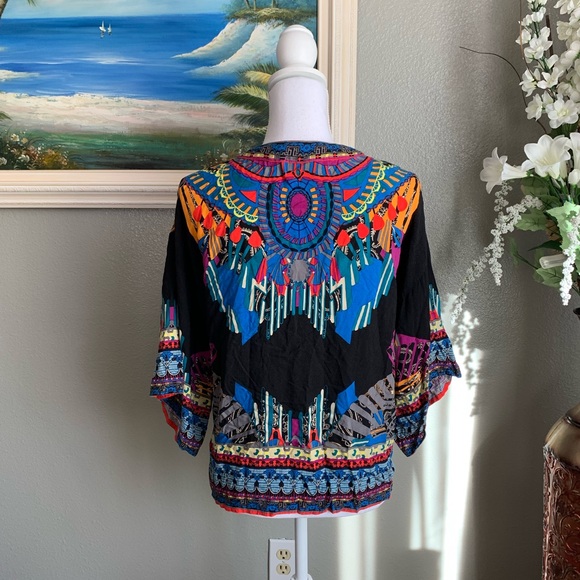 Flying Tomato Boho Short Kimono Top Size Medium - Picture 14 of 17